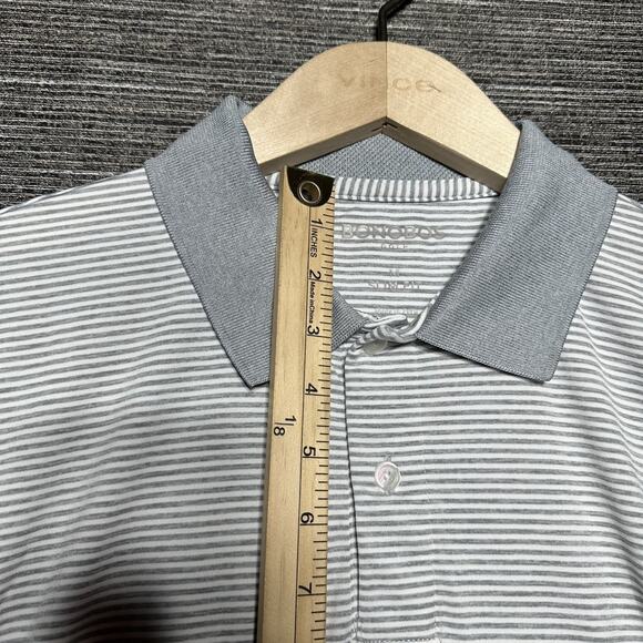 Bonobos Golf Polo Shirt Men's M Gray Striped Stretch Skim Fit GKT10928S - Picture 7 of 15